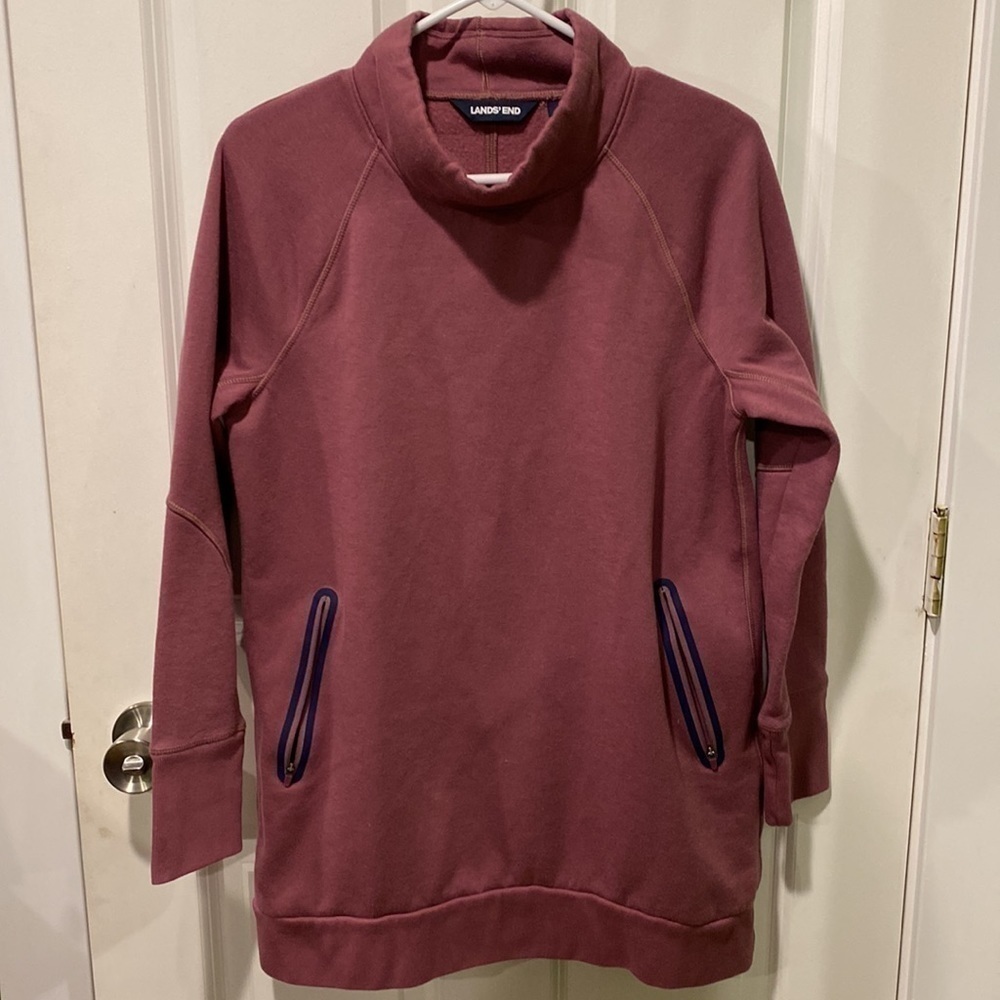 Lands End Funnel Neck Activewear Tunic EUC